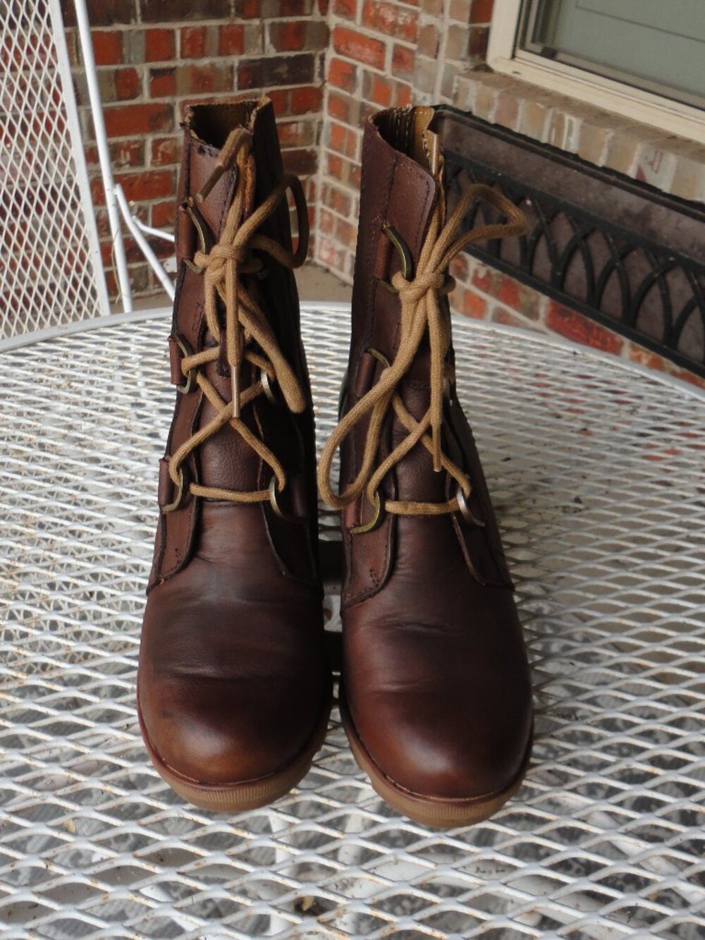 SOREL Brown Leather Lace Up Women's Ankle Boots Size 8